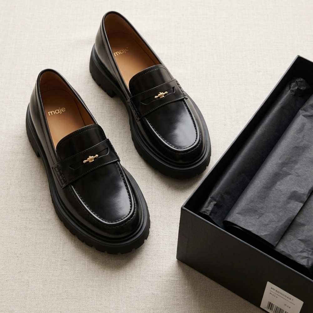 Maje Classic Black Loafers for Women